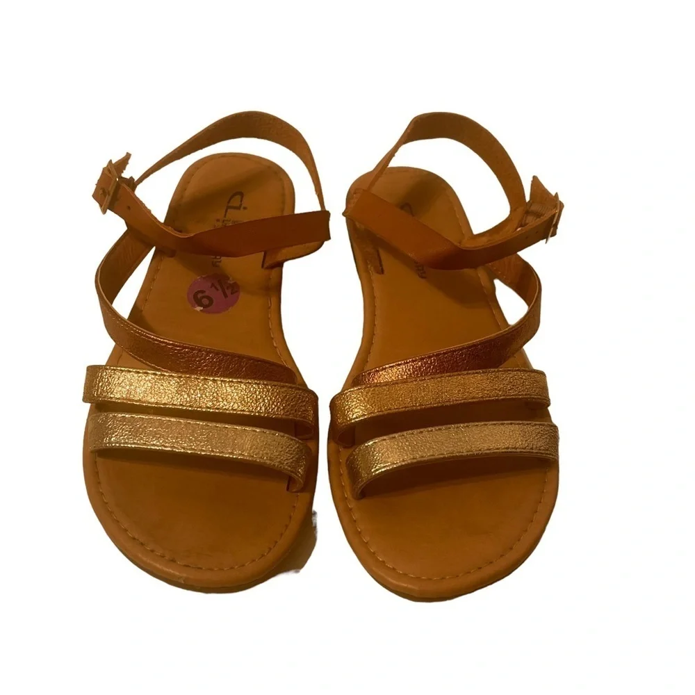 C.L. Launday Metallic Silver, Metallic Gold, and Metallic Bronze SandalsSize 6.5